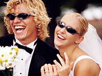 Happy couple with sunglasses
